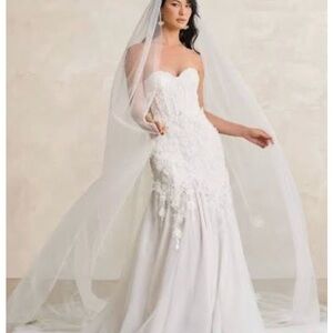 Azazie White Strapless Wedding Dress
